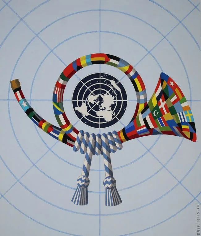 Postal Horn by Erik Nitsche, Mixed Media on Illustration Board, sold Jun 2024