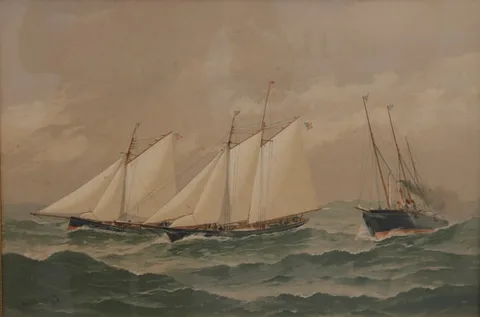 Fred Cozzens, Off Soundings - A Smoky Sou'Wester, Lithograph