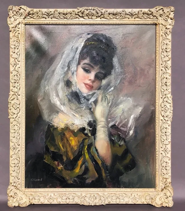 John Frederick Lloyd Stevens, Coquette, Oil on Canvas