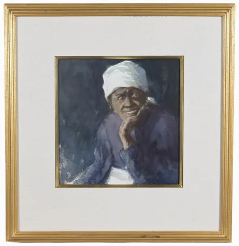 Ray George Ellis, Thinking Woman, Watercolor