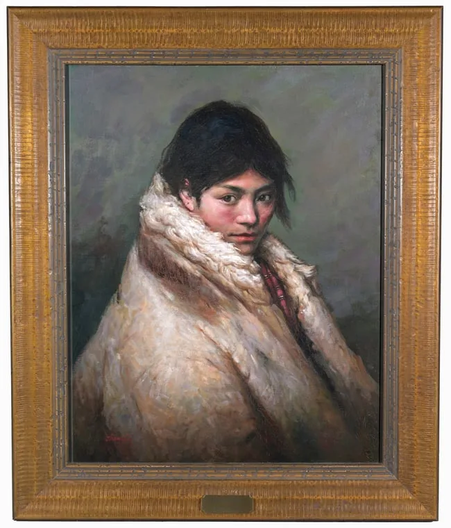 Li Zhang, Tibetan Girl, oil on canvas