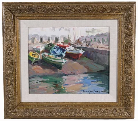 Untitled by Miguel Carbonell, Oil on board, offered Aug 2024