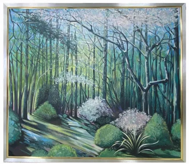 Spring Forest by Lowell Nesbitt, 1982, Oil on Canvas, sold Aug 2024