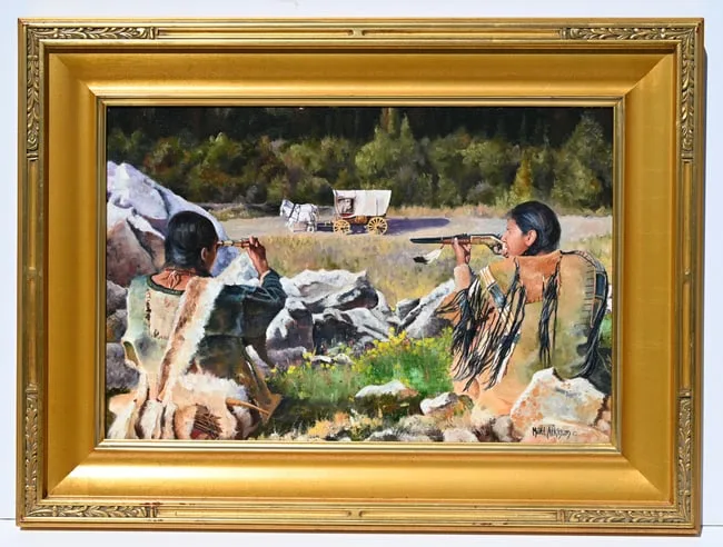 Indian Ambush by Matt Atkinson, Oil on Canvas, offered Aug 2024