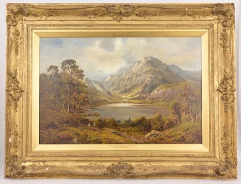Near Cader Idris North Wales by Alfred Augustus Glendening, Sr., Oil on Canvas, sold Aug 2024