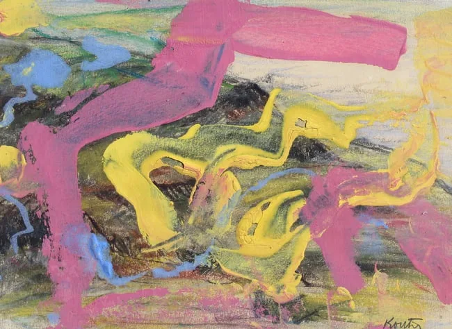 Emanation of Pink by Thomas Koether, Oil on Paper, offered Aug 2024