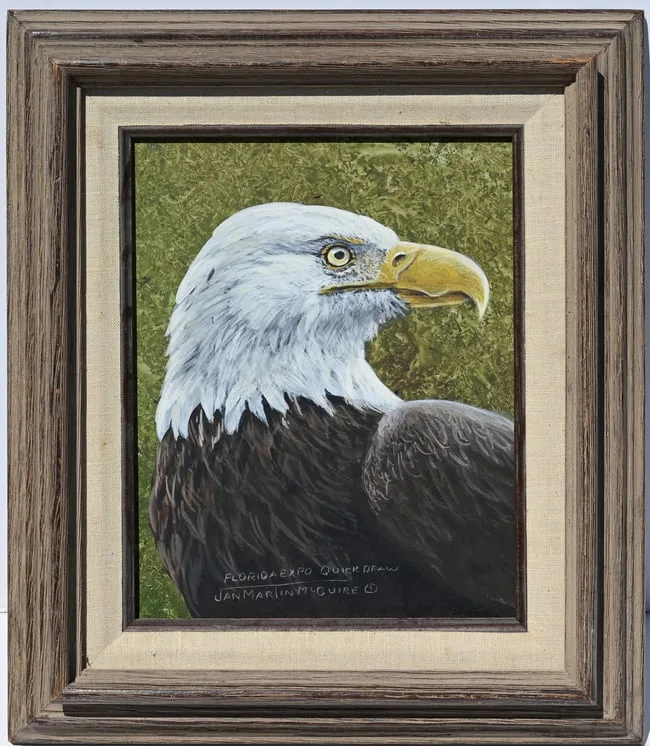 Bald Eagle by Jan Martin McGuire, Oil on Board, sold Aug 2024