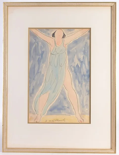Abraham Walkowitz, Isadore Duncan, Watercolor