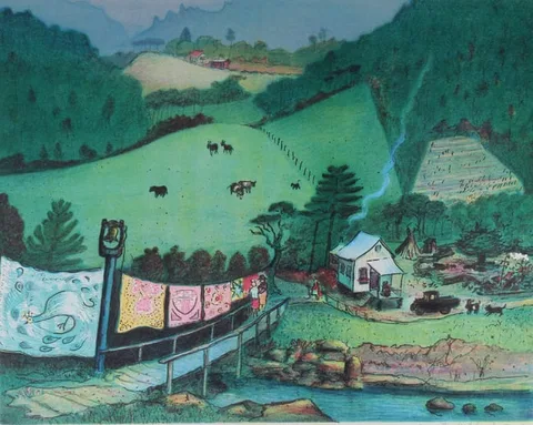 Buell Whitehead, Chenille Factory, Lithograph