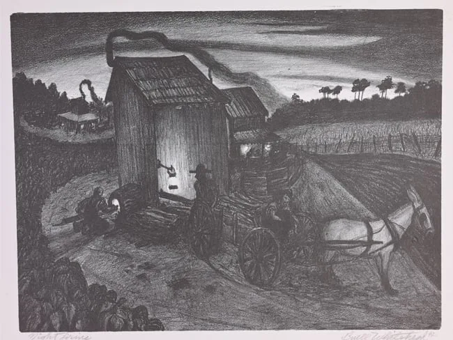 Night Firing by Buell Whitehead, Lithograph, sold Aug 2024