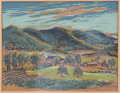 Marion Huse, Pownal Valley, Oil on paper