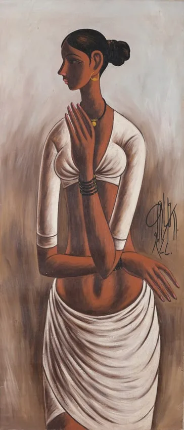 Untitled by B. Prabha, Oil on Canvas, sold Aug 2024