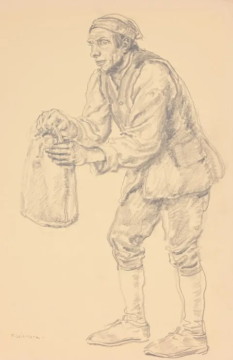 Untitled by Francis Luis Mora, pencil, sold Aug 2024