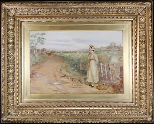 George H. Hay, Waiting by the Roadside, Oil on Canvas
