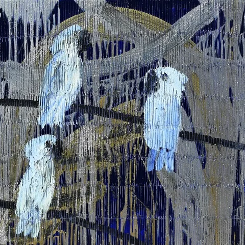 Hunt Slonem, Stormy Weather, oil on canvas
