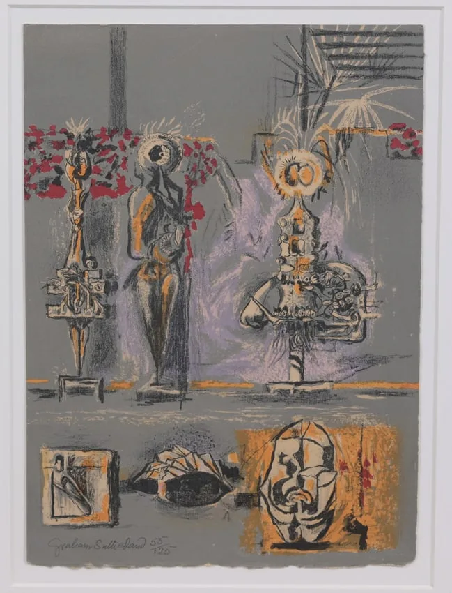 Three Figures in a Garden by Graham Sutherland, 1954, Color Lithograph, sold Oct 2024