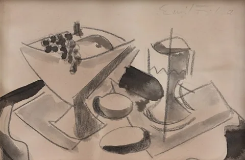 Emil Filla, Untitled, Mixed Media on Paper
