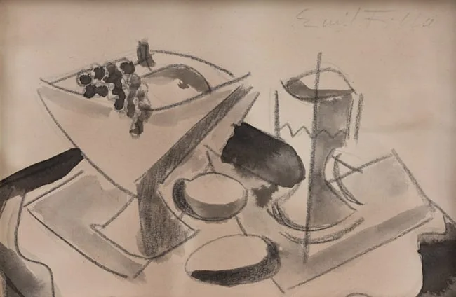 Untitled by Emil Filla, Mixed Media on Paper, sold Oct 2024