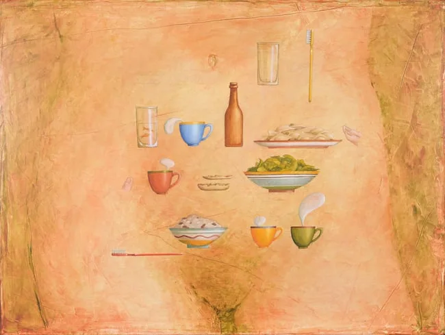 Tabitha Vevers, Everything I Ate, 1996, Oil & Mixed Media on Wood