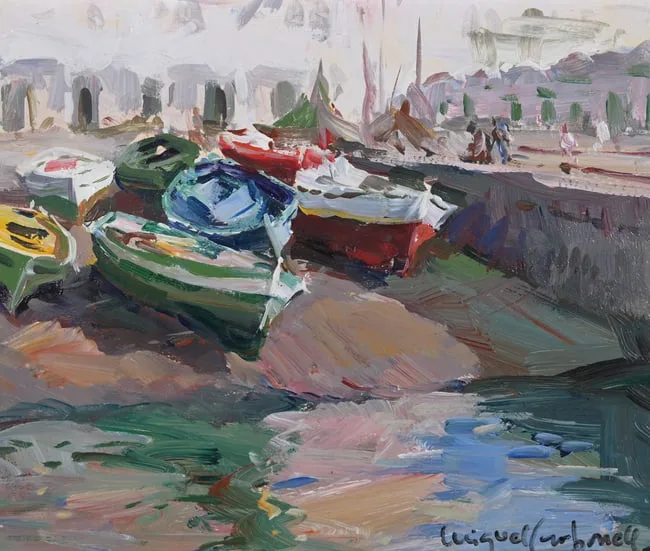 Untitled by Miguel Carbonell, Oil on board, sold Oct 2024