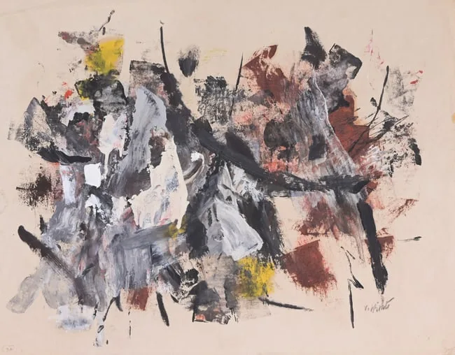Untitled by John von Wicht, Oil on paper, sold Oct 2024