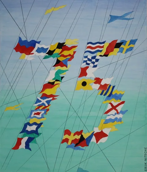 Erik Nitsche, Royal Canadian Navy Graphic, Mixed Media on Illustration Board