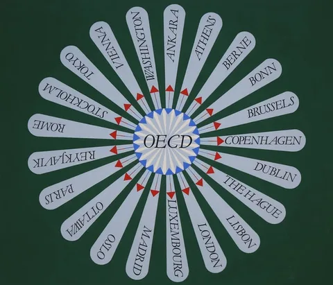 Erik Nitsche, 25th Anniversary of the OECD, Mixed Media on Illustration Board