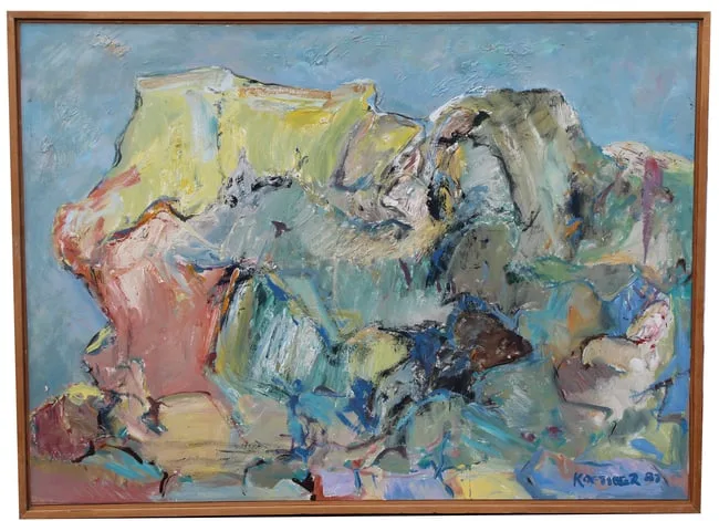 Being in a Quarry by Thomas Koether, Oil on Canvas, sold Oct 2024