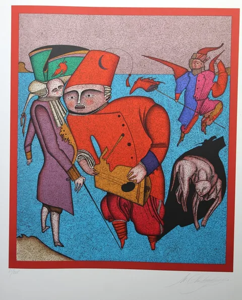 Mihail Chemiakin, Untitled VIII, Color Lithograph