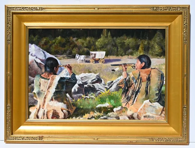 Indian Ambush by Matt Atkinson, Oil on Canvas, offered Oct 2024
