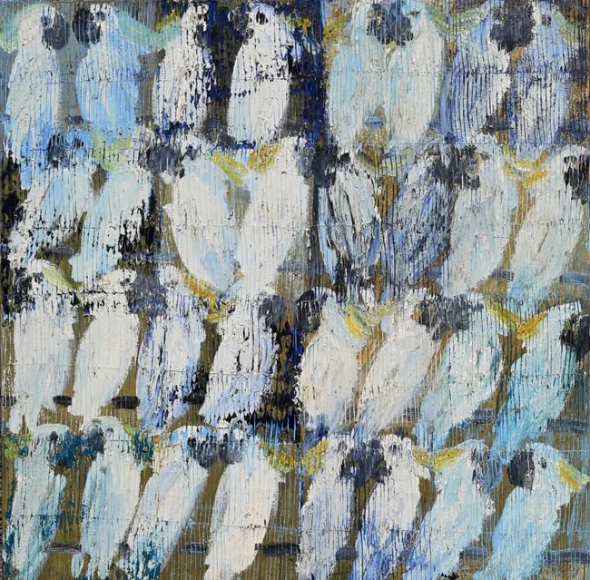 Loud Whisper by Hunt Slonem, 2011, Oil on canvas, sold Dec 2024