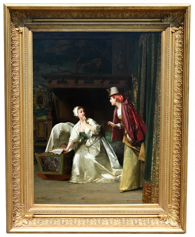 Untitled by Florent Willems, Oil on board, offered Dec 2024