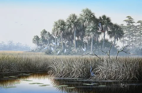Ben W Essenburg, Red Tail at Sunrise, 1998, Acrylic on Canvas