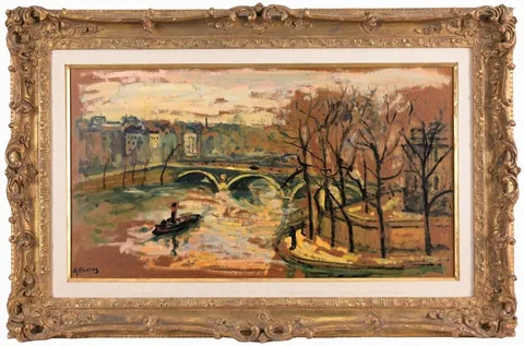 Arbit Blatas, View of the Seine, Oil on Board