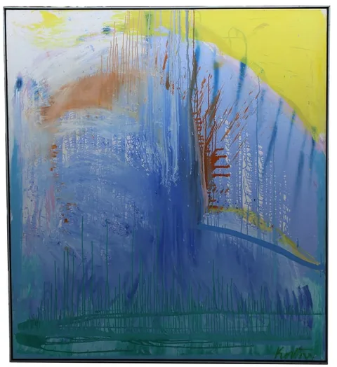 Thomas Koether, Yes! Green Trunk Splash, Oil on Canvas