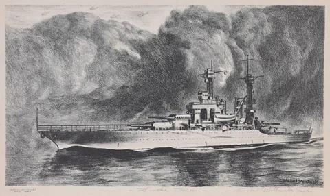 Smoke Screen by Mabel Wellington Jack, 1941, Lithograph, sold Dec 2024
