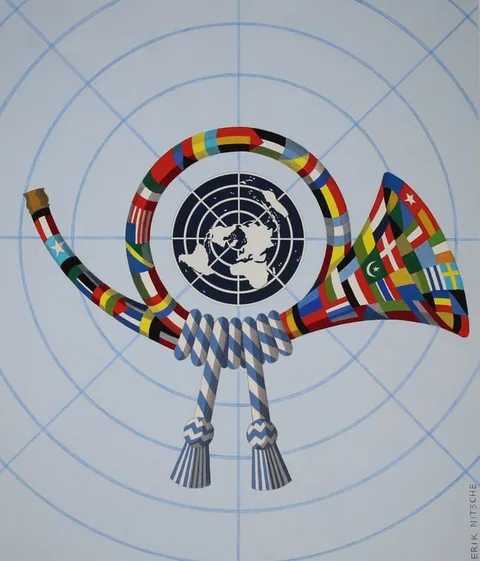 Erik Nitsche, Postal Horn, Mixed Media on Illustration Board