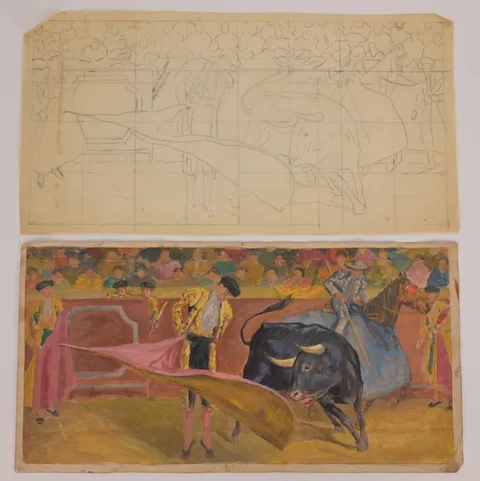 Mabel Wellington Jack, Matador, Watercolor & Gouache on Paper