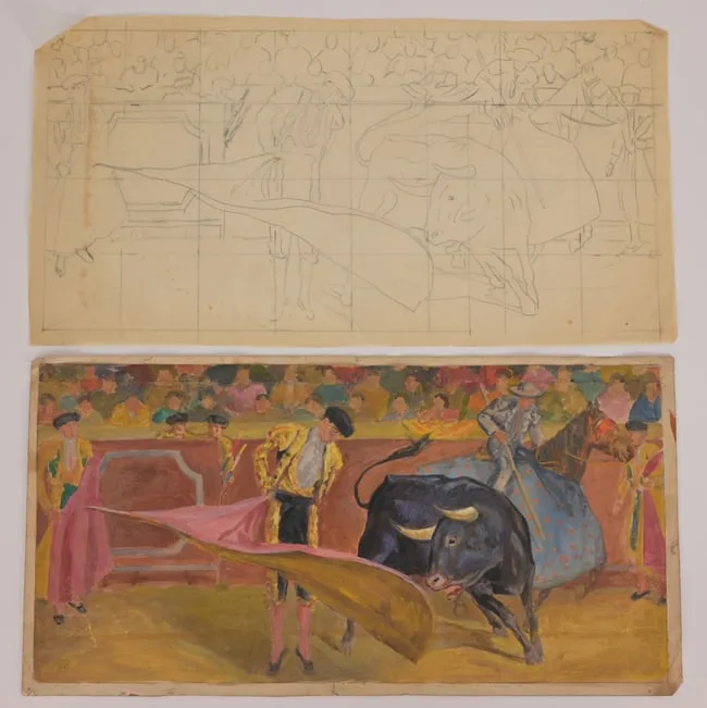 Matador by Mabel Wellington Jack, Watercolor & Gouache on Paper, sold Dec 2024