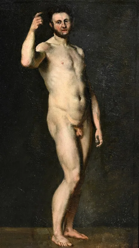 Eugène Delacroix, Study of a Naked Man, Oil on Canvas
