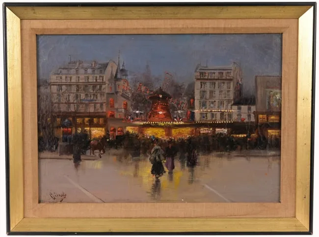 Fausto Giusto, Moulin Rouge, Oil on Canvas