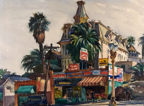 Vanishing Vista by Emil Kosa Jr., Watercolor on Paper, offered Feb 2025