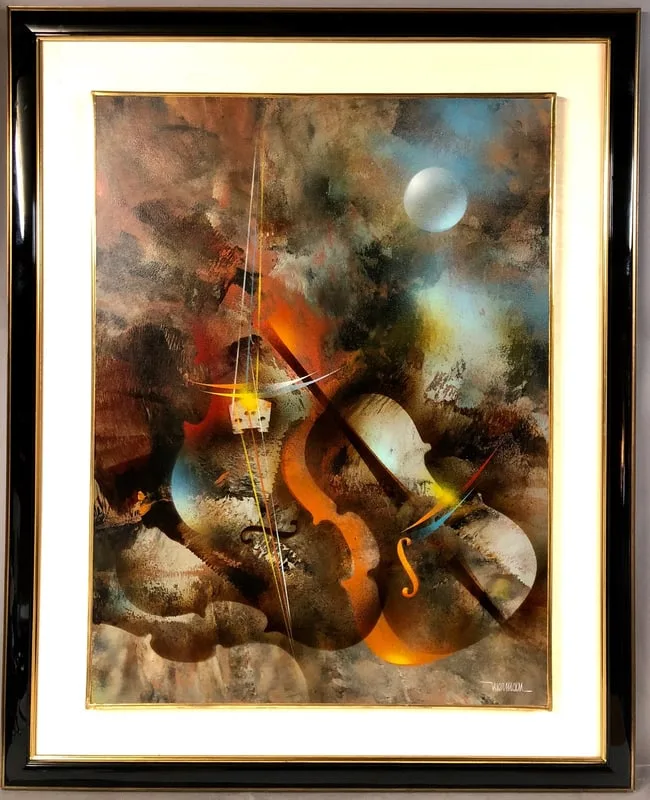 Untitled by Leonardo Nierman, Acrylic on Masonite, sold Feb 2025