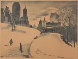 Louis Lozowick, Winter Fun - Central Park