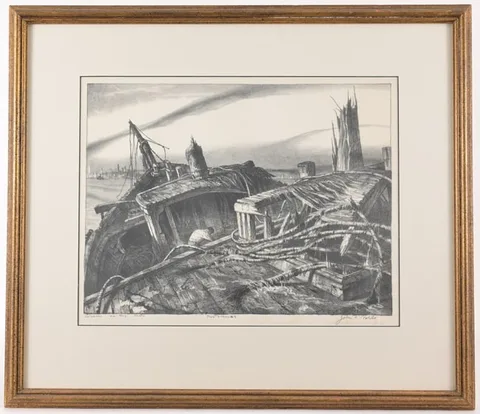 John A. Noble, Gleaner on the Flats, print (other)