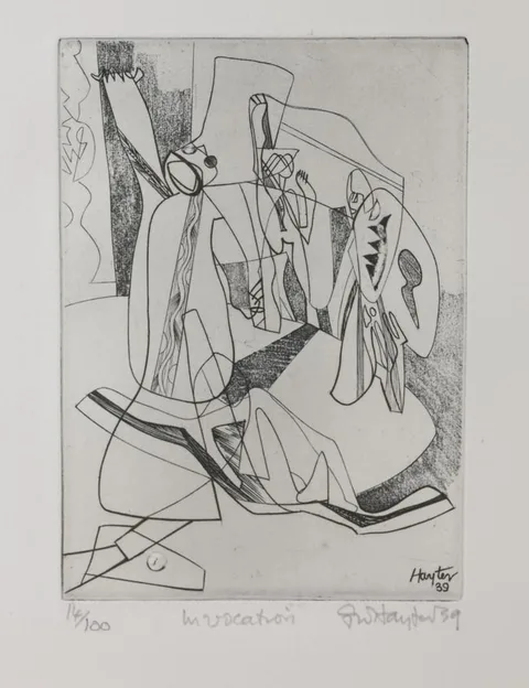 Invocation by Stanley William Hayter, 1939, etching and copper engraving, offered Feb 2025