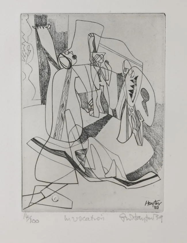Invocation by Stanley William Hayter, 1939, etching and copper engraving, offered Feb 2025