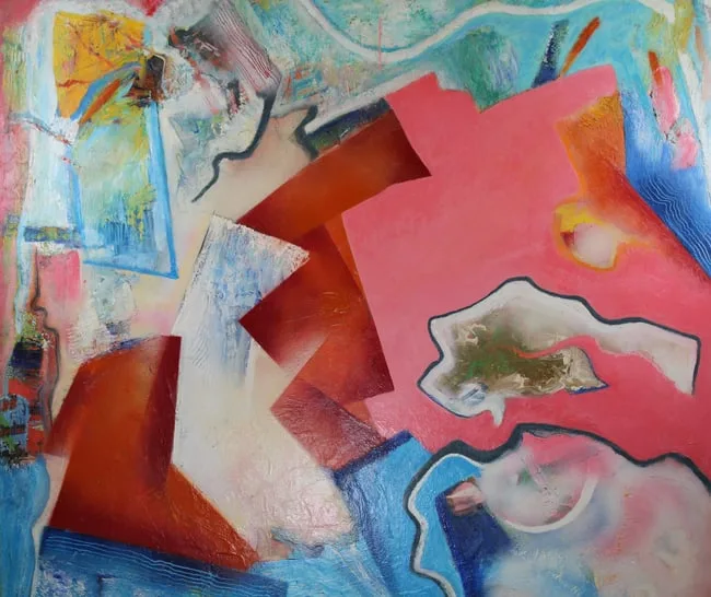 In the Pink by Thomas Koether, Oil on Heavy Woven Paper, offered Feb 2025