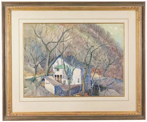 Edward K. Williams, House at the Foot of the Hill, Watercolor on Paper