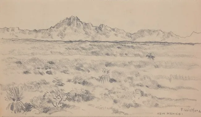 New Mexico by Francis Luis Mora, Pencil, sold Feb 2025
